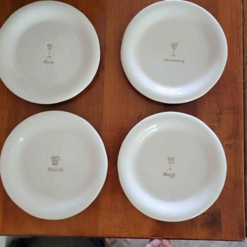 Williams Sonoma Cheese Lovers Canapé 6.25" Appetizer Set of Plates - 4